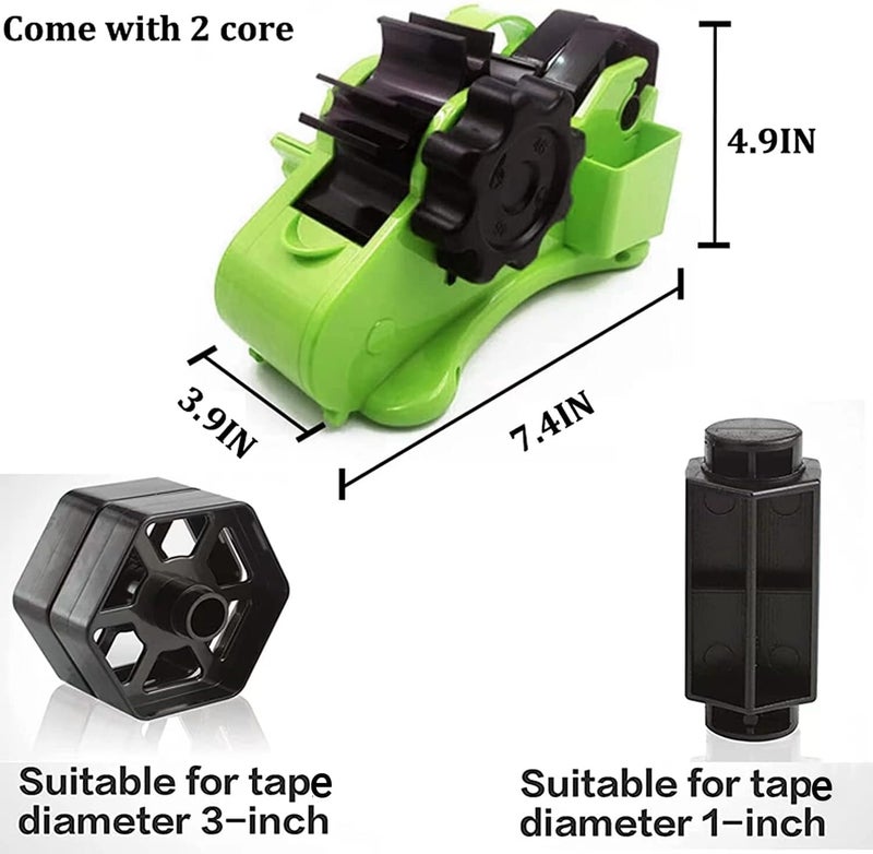 SHDSL Green Multi-Roll Heat Tape Dispenser Sublimation 1" and 3" Core Double Reel Cores Sublimation for Heat Transfer Tape, Semi-Automatic Tape Dispenser with Compartment Slots - Image 2